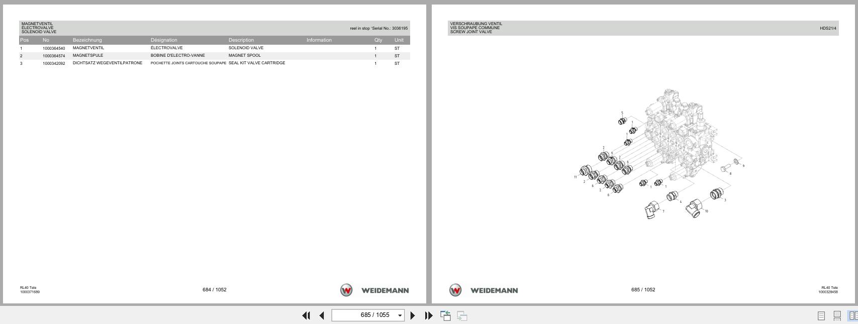 Weidemann Wheel Loader 2080T RL40 Tele Spare Parts List 1000328553 2016 DE FR EN (3)