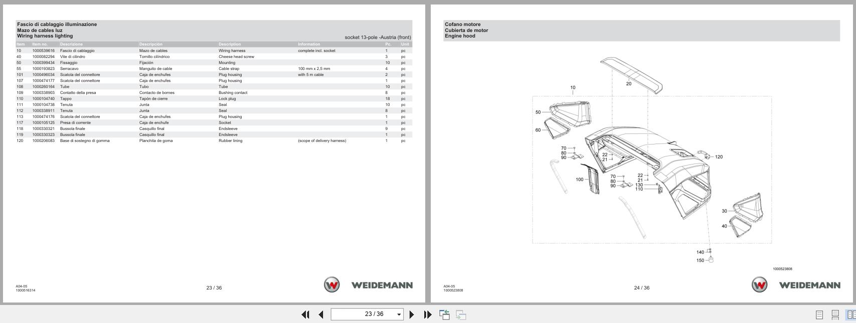 Weidemann Wheel Loader 2090 A04 05 Spare Parts Catalog 03.2025 IT ES EN (3)