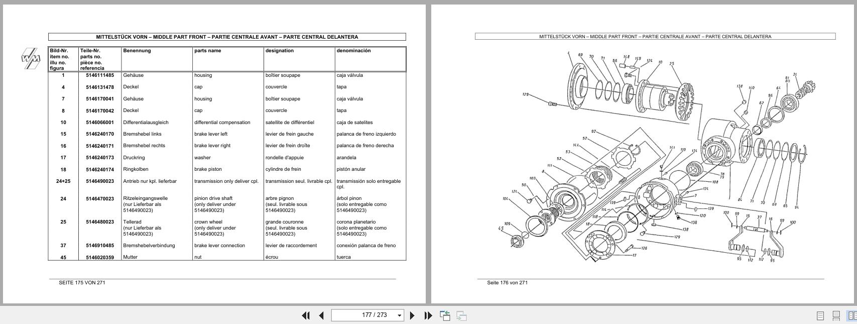 Weidemann Wheel Loader 2502 BL D D Parts List 5056250205 2003 EN DE FR ES (3)