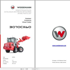 Weidemann Wheel Loader 3070CX60 3070CX Spare Parts List 1000211244 2014 DE FR EN (1)