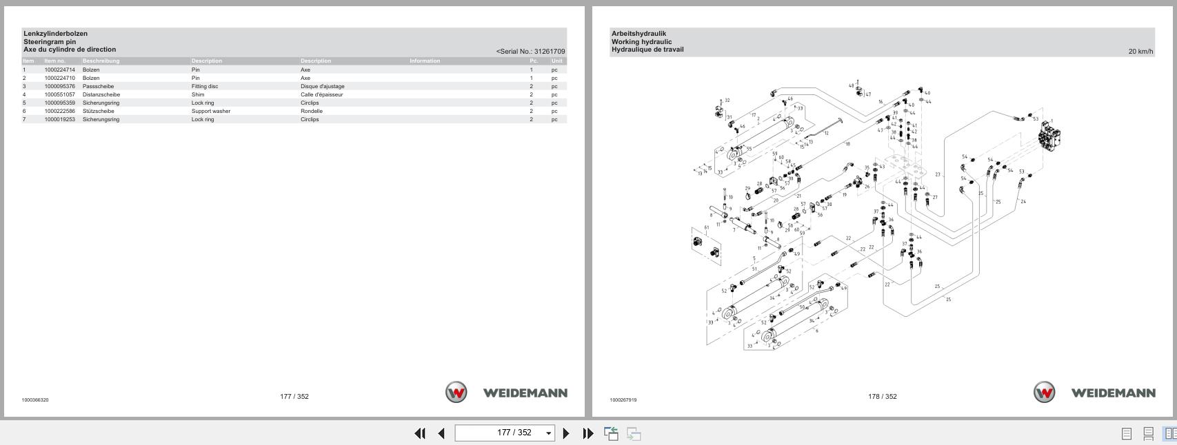 Weidemann Wheel Loader 3070CX60 Spare Parts Catalog 05.2025 DE EN FR (2)
