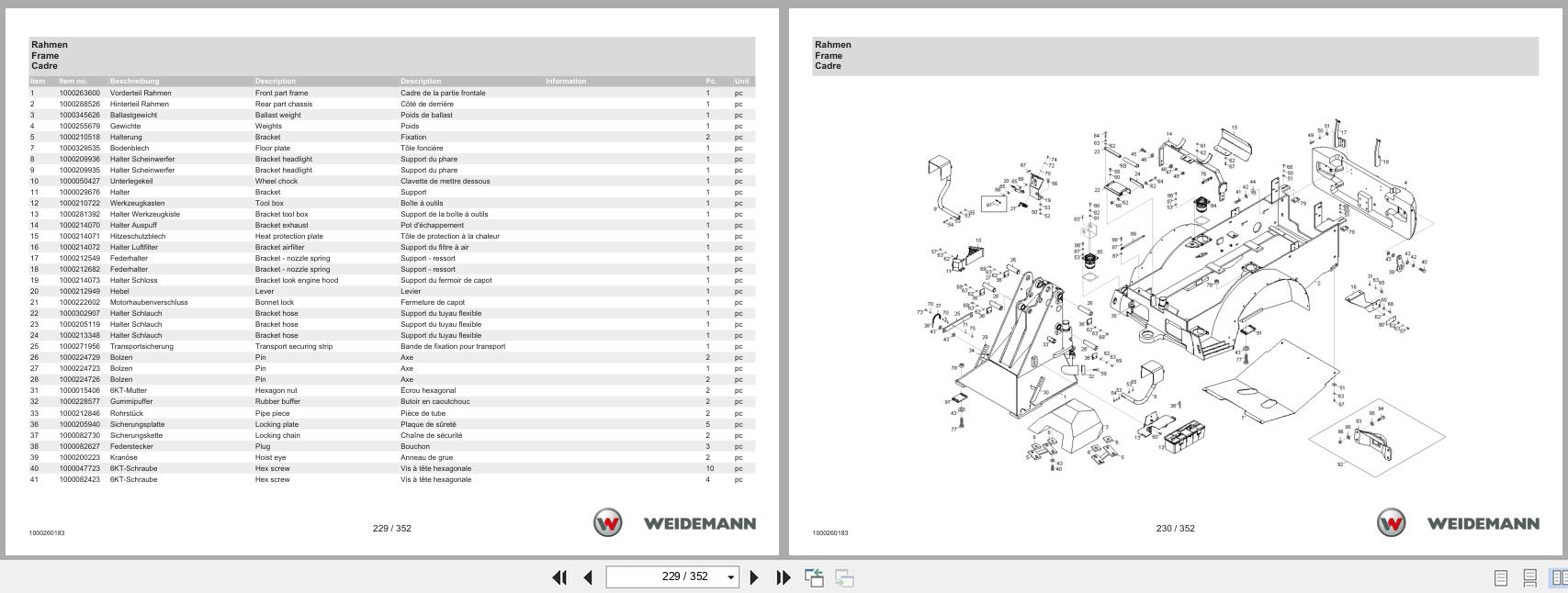 Weidemann Wheel Loader 3070CX60 Spare Parts Catalog 05.2025 DE EN FR (3)