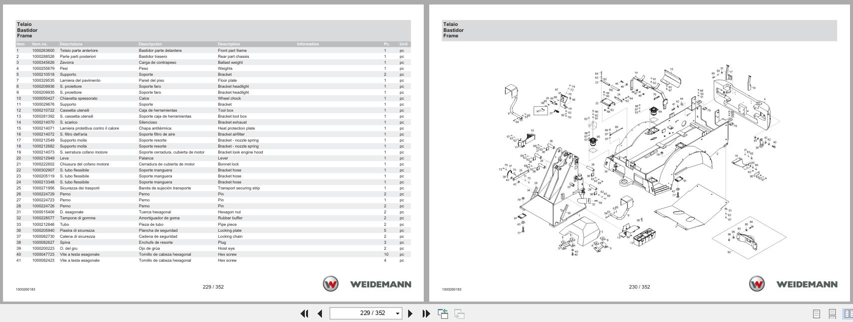 Weidemann Wheel Loader 3070CX60 Spare Parts Catalog 05.2025 IT ES EN (3)