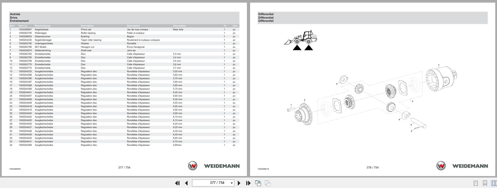 Weidemann Wheel Loader 3070CX60 Spare Parts Catalog 1000304529 05.2025 DE EN FR (2)