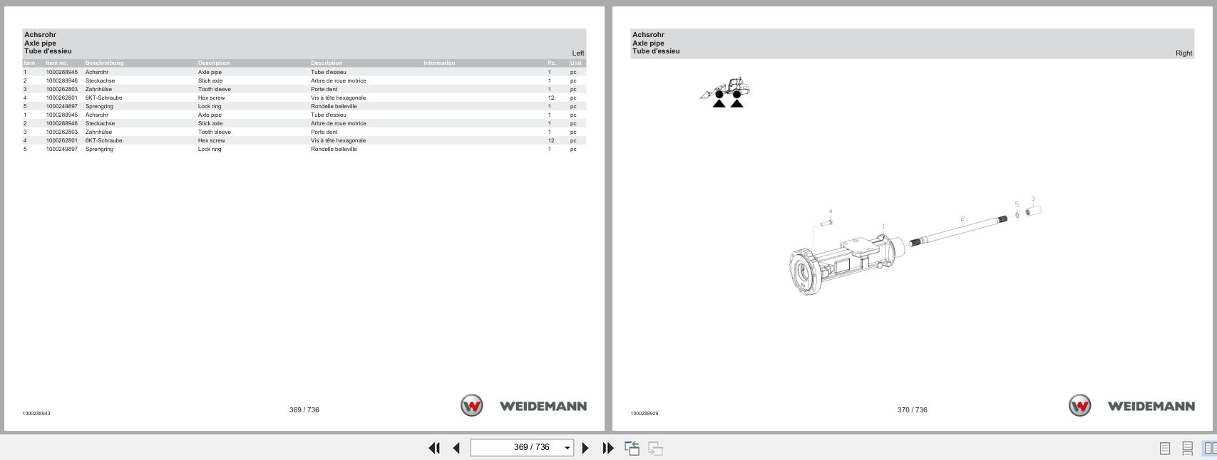 Weidemann Wheel Loader 3070CX60LP Spare Parts Catalog 05.2025 DE EN FR (2)