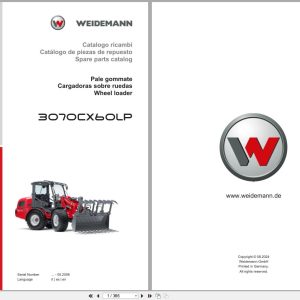 Weidemann Wheel Loader 3070CX60LP Spare Parts Catalog 08.2024 IT ES EN (1)