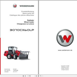 Weidemann Wheel Loader 3070CX60LP Spare Parts List 1000304598 10.2020 DE EN FR (1)