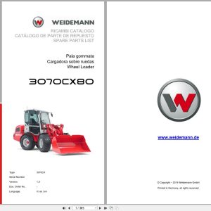 Weidemann Wheel Loader 3070CX80 3070CX Spare Parts List 2014 IT ES EN (1)