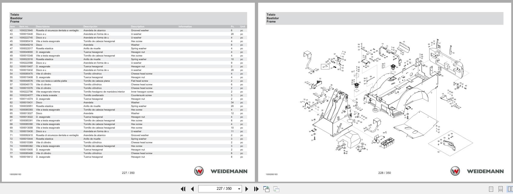 Weidemann Wheel Loader 3070CX80 Spare Parts Catalog 05.2025 IT ES EN (3)