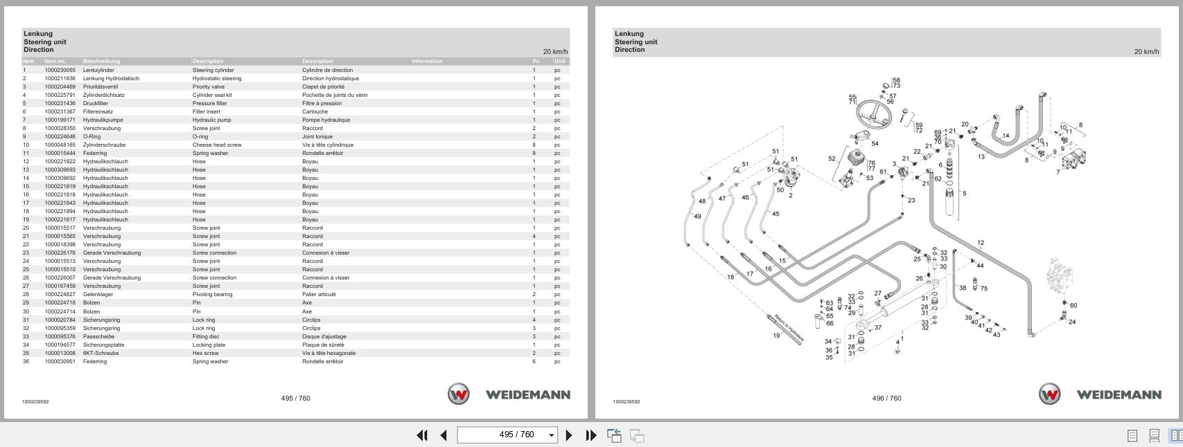 Weidemann Wheel Loader 3070CX80 Spare Parts Catalog 1000304543 05.2025 DE EN FR (3)