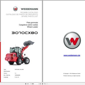 Weidemann Wheel Loader 3070CX80 Spare Parts List 1000326059 2014 IT ES EN (1)