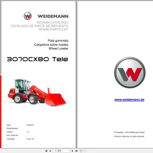 Weidemann Wheel Loader 3070CX80 TELE 3070CXT Spare Parts List 2014 IT ES EN (1)