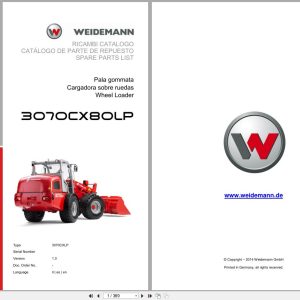 Weidemann Wheel Loader 3070CX80LP 3070CXLP Spare Parts List 2014 IT ES EN (1)