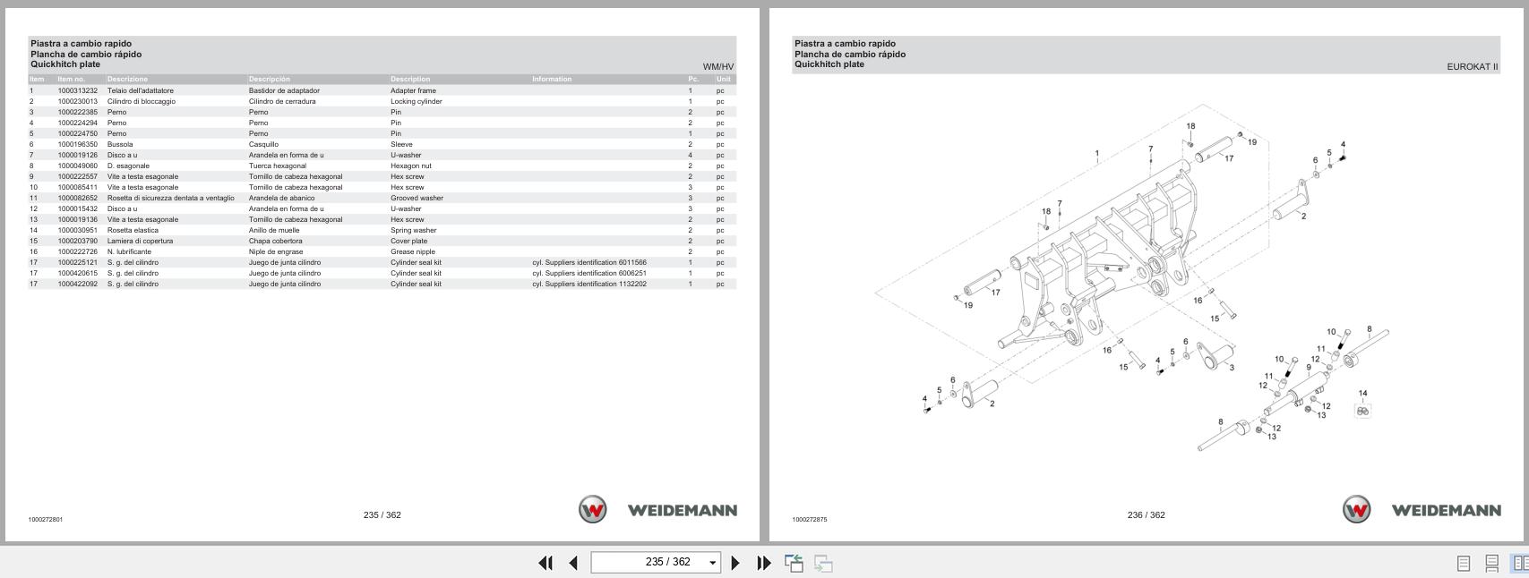 Weidemann Wheel Loader 3070CX80LP Spare Parts Catalog 08.2024 IT ES EN (3)