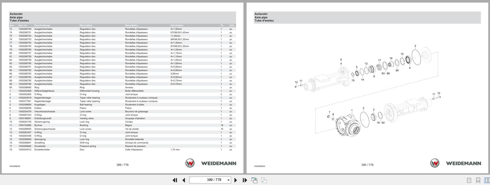 Weidemann Wheel Loader 3070CX80LP Spare Parts Catalog 1000304612 05.2025 DE EN FR (2)