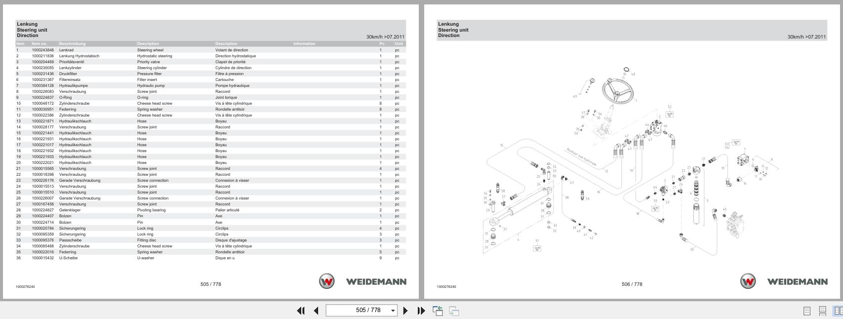 Weidemann Wheel Loader 3070CX80LP Spare Parts Catalog 1000304612 05.2025 DE EN FR (3)