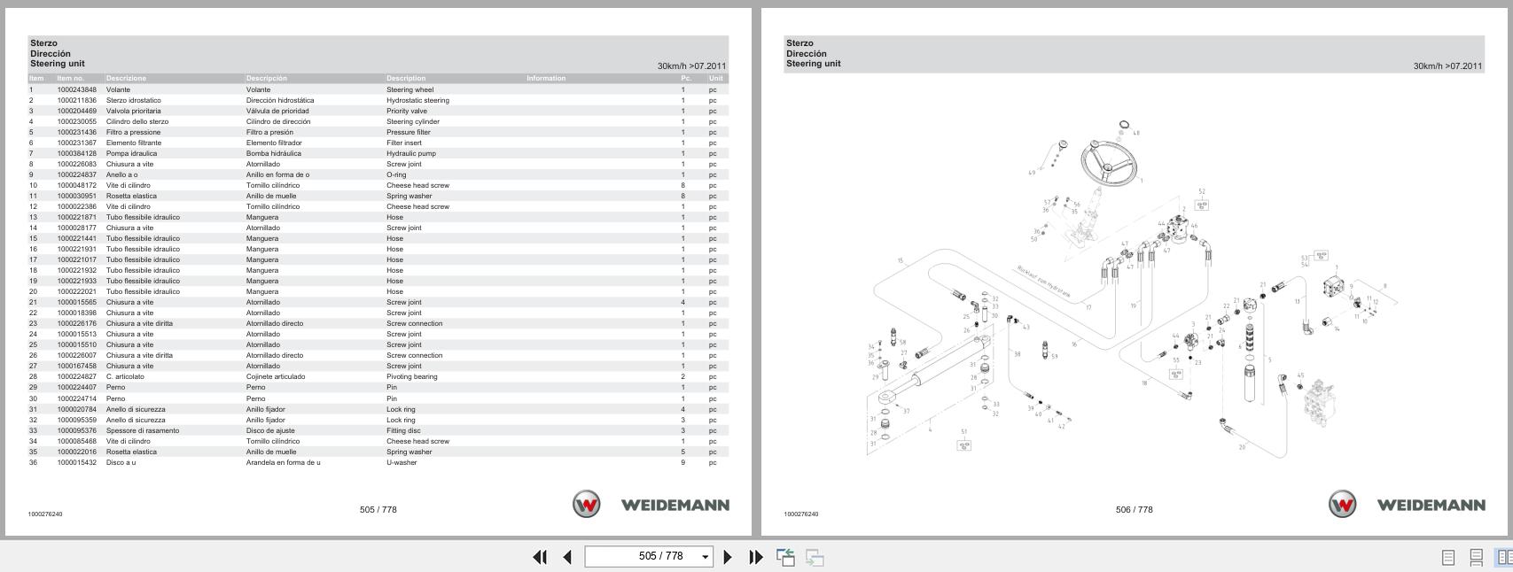 Weidemann Wheel Loader 3070CX80LP Spare Parts Catalog 1000326065 05.2025 IT ES EN (3)