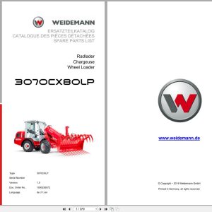 Weidemann Wheel Loader 3070CX80LP TELE 3070CXLP Spare Parts List 1000236572 2014 DE FR EN (1)