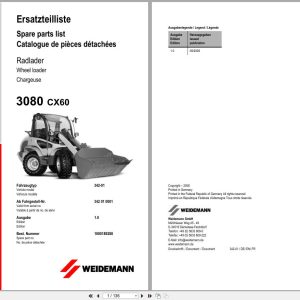 Weidemann Wheel Loader 3080 CX60 342 01 Spare Parts List 1000189288 2008 ML (1)