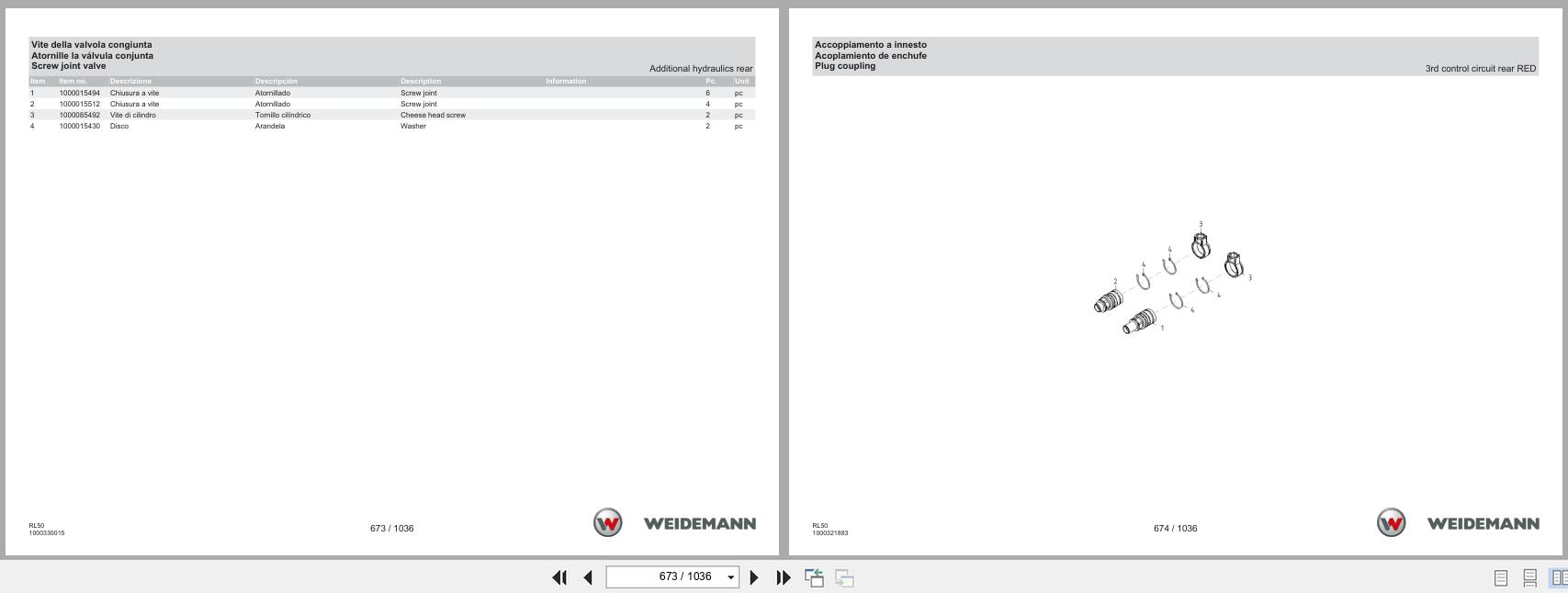 Weidemann Wheel Loader 3080 RL50 Spare Parts Catalog 07.2022 IT ES EN (3)