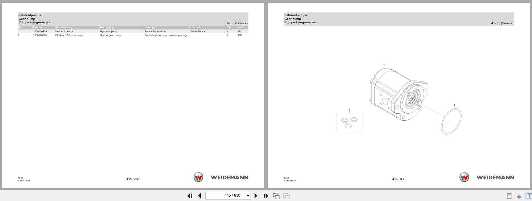 Weidemann Wheel Loader 3080 RL50 Spare Parts List 1000325786 04.2019 DE FR EN (2)