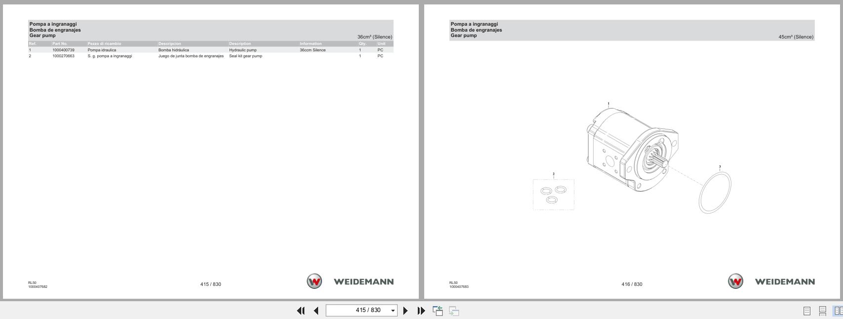 Weidemann Wheel Loader 3080 RL50 Spare Parts List 1000326092 04.2019 IT ES EN (2)