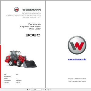 Weidemann Wheel Loader 3080 RL50 Spare Parts List 1000326092 2016 IT ES EN (1)