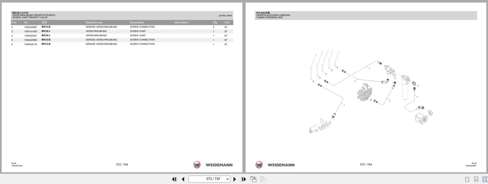 Weidemann Wheel Loader 3080 RL50 Spare Parts List 2016 ZH DE EN (2)