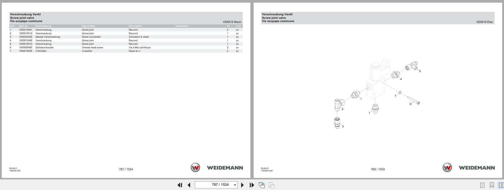 Weidemann Wheel Loader 3080LP RL50LP Spare Parts Catalog 1000333643 07.2025 DE EN FR (2)