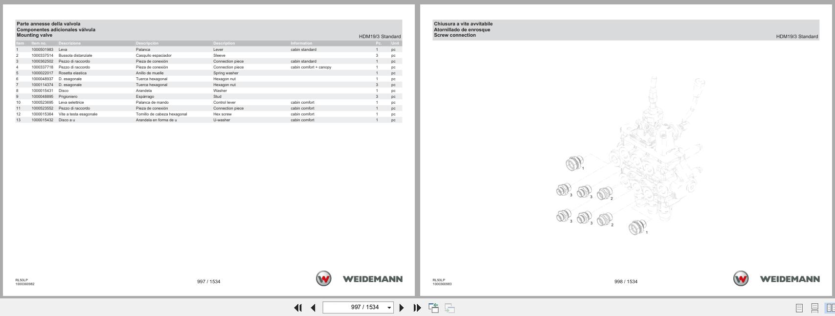 Weidemann Wheel Loader 3080LP RL50LP Spare Parts Catalog 1000333646 07.2025 IT ES EN (3)