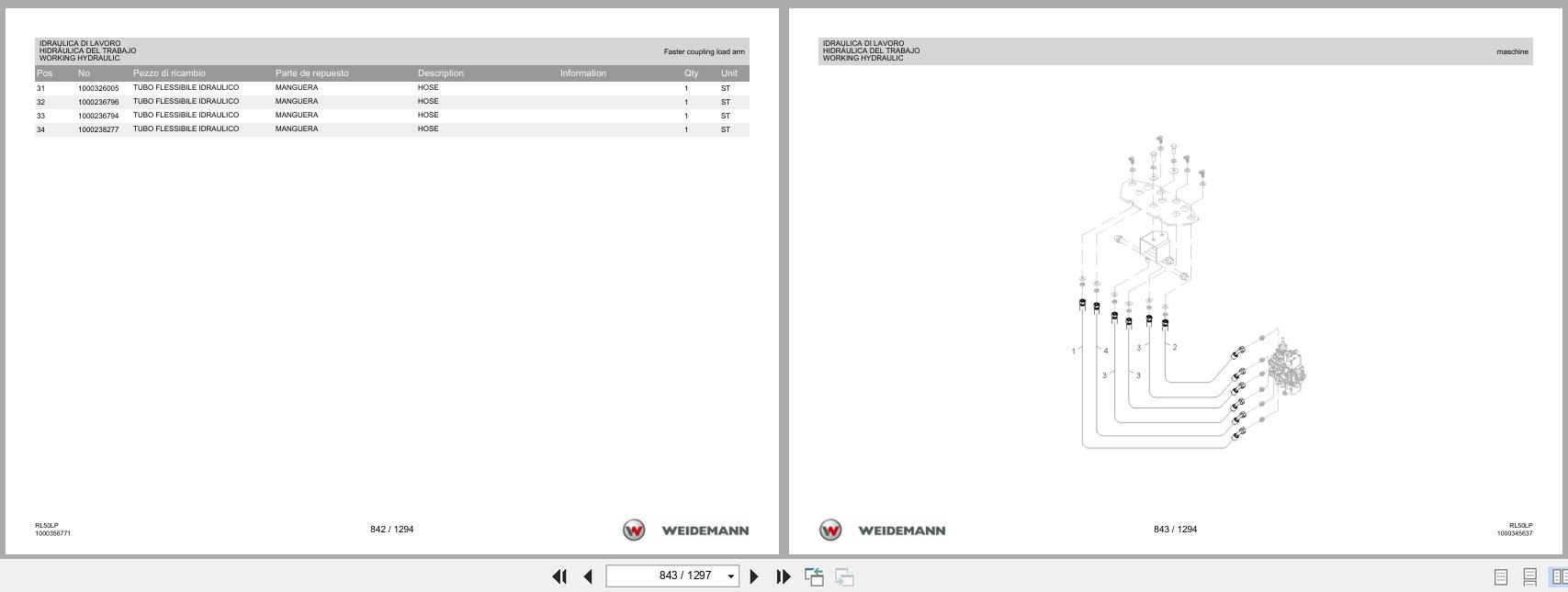 Weidemann Wheel Loader 3080LP RL50LP Spare Parts List 1000333646 2016 IT ES EN (3)