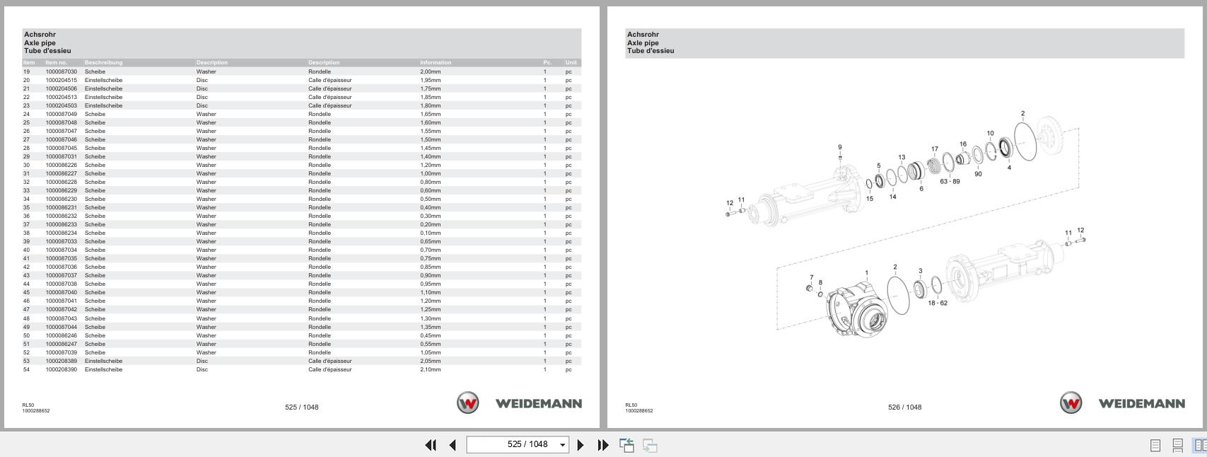 Weidemann Wheel Loader 3080LP Stage V RL50 Spare Parts Catalog 07.2025 DE EN FR (2)