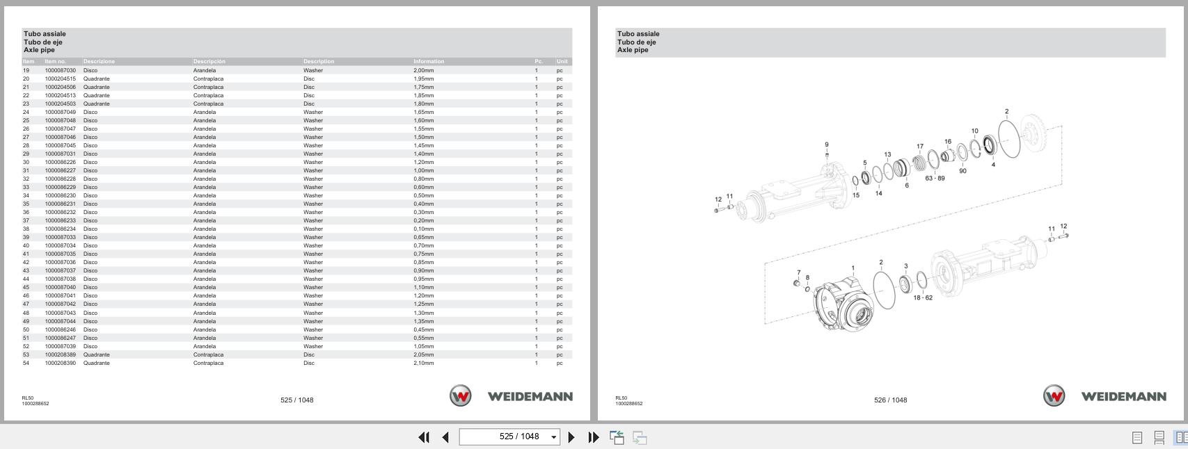 Weidemann Wheel Loader 3080LP Stage V RL50 Spare Parts Catalog 07.2025 IT ES EN (2)