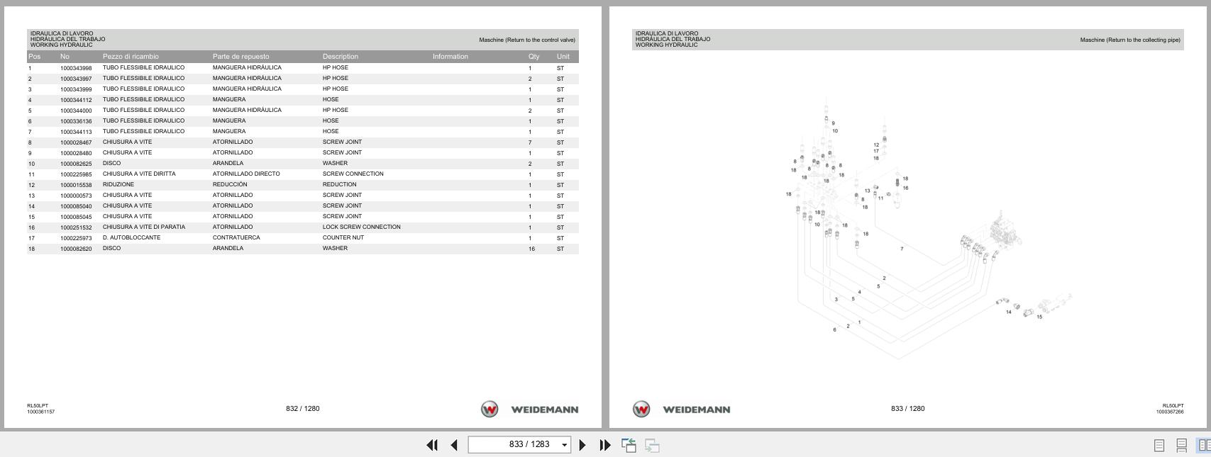Weidemann Wheel Loader 3080LPT RL50LPT Spare Parts List 1000333649 2016 IT ES EN (3)