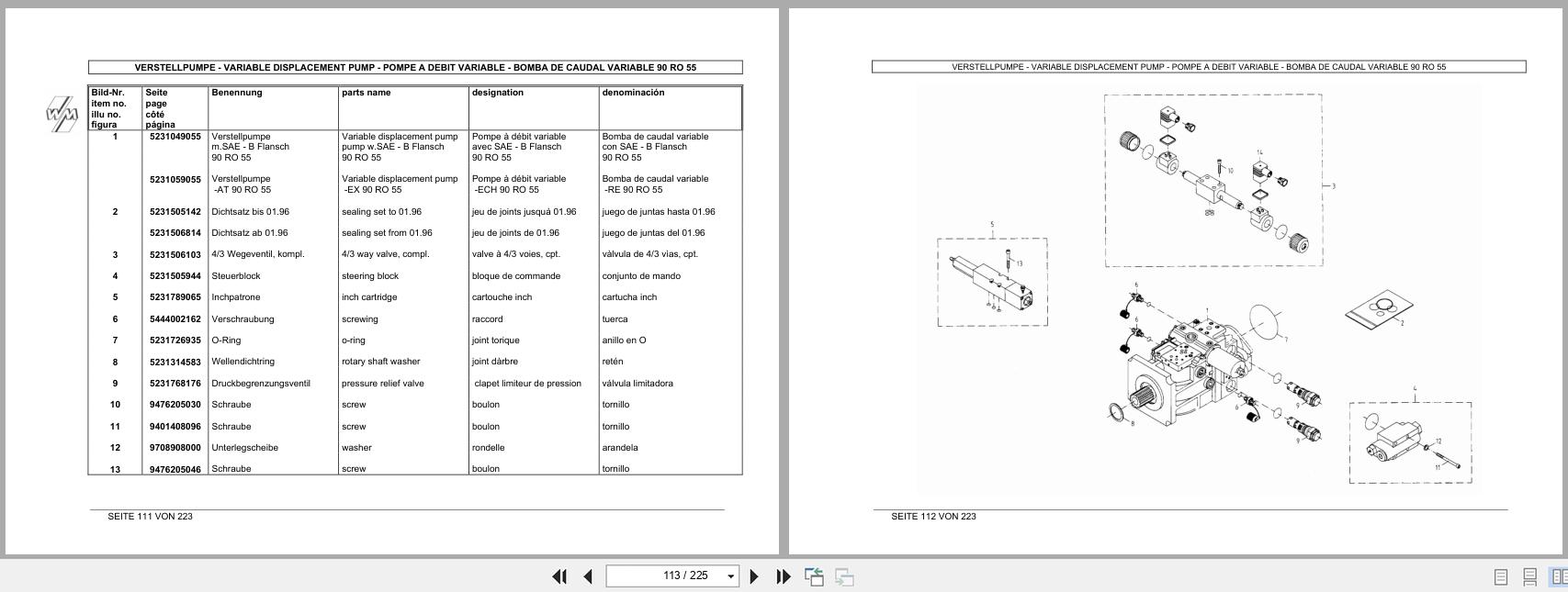 Weidemann Wheel Loader 4002 D P Spare Parts List 5056400205 2003 EN DE FR ES (2)