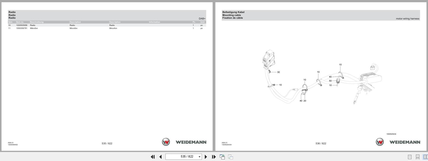 Weidemann Wheel Loader 4060 A06 01 Spare Parts Catalog 07.2025 DE EN FR (3)