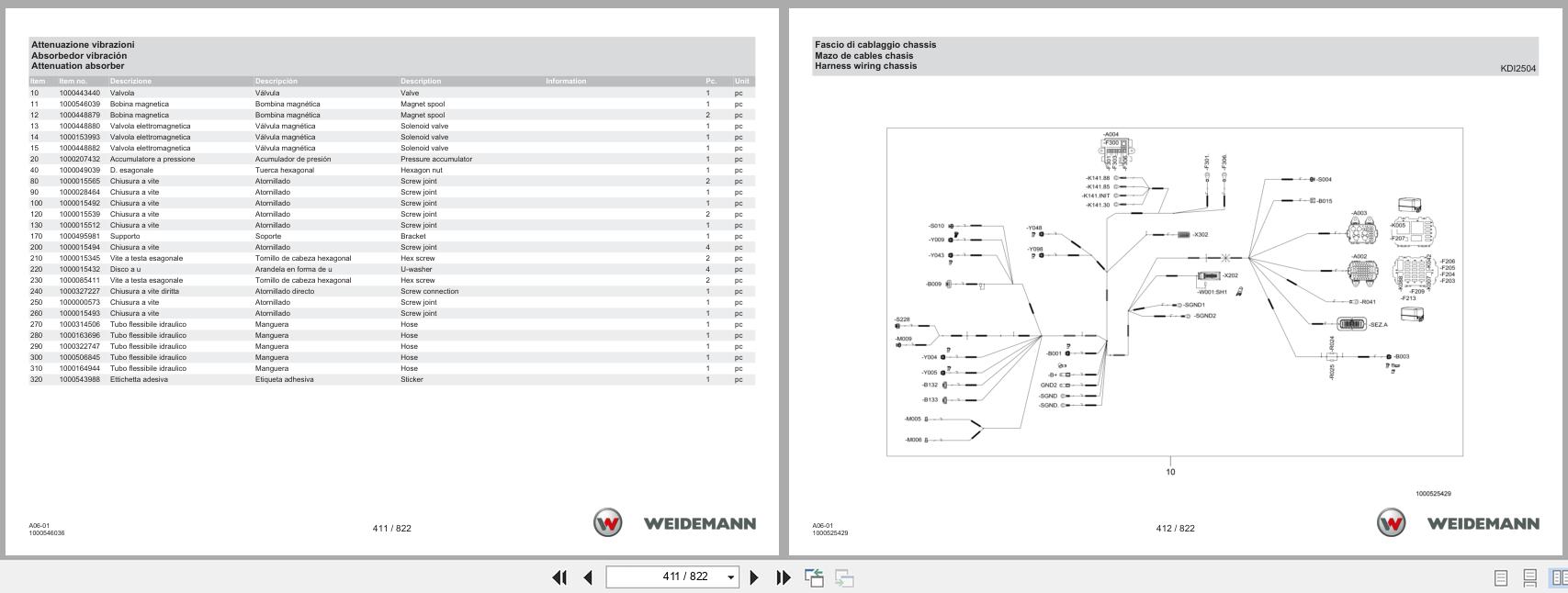 Weidemann Wheel Loader 4060 A06 01 Spare Parts Catalog 07.2025 IT ES EN (2)