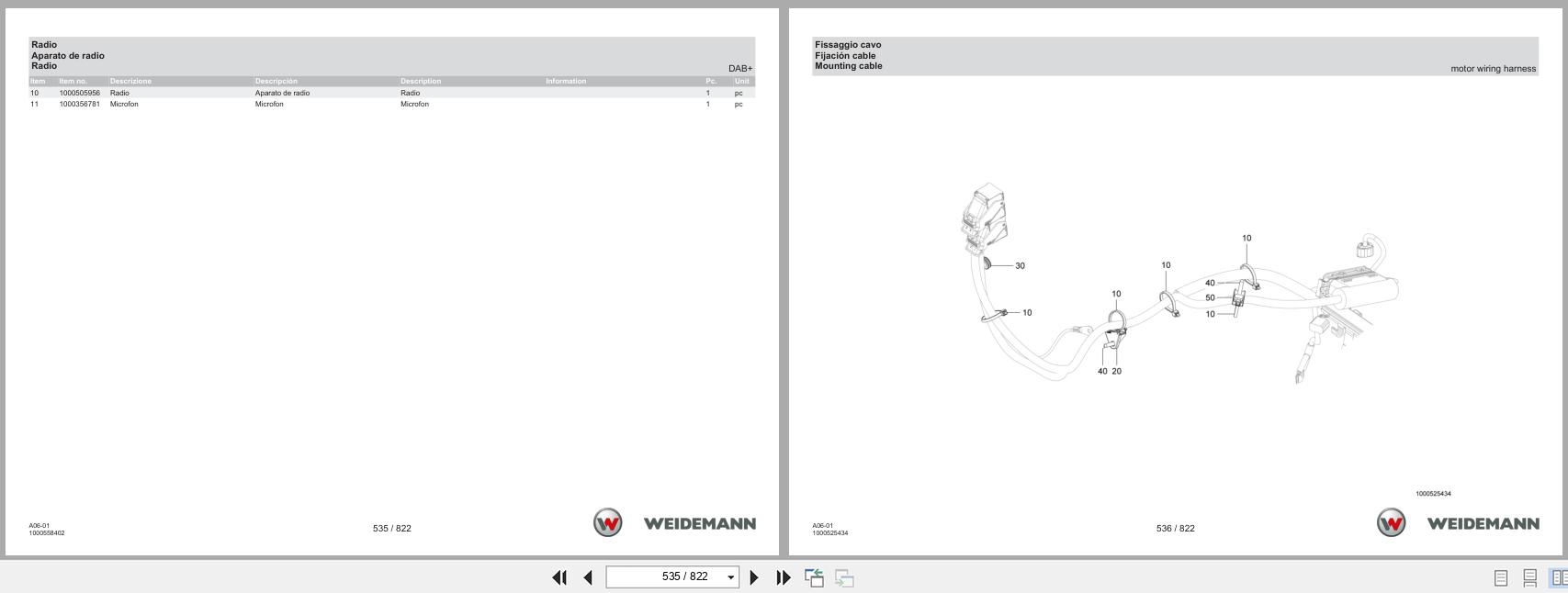 Weidemann Wheel Loader 4060 A06 01 Spare Parts Catalog 07.2025 IT ES EN (3)