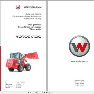 Weidemann Wheel Loader 4070CX100 CX100 Spare Parts Catalog 1000326083 01.2024 IT ES EN (1)