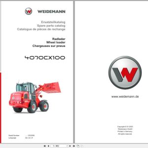 Weidemann Wheel Loader 4070CX100 Spare Parts Catalog 01.2023 DE EN FR (1)