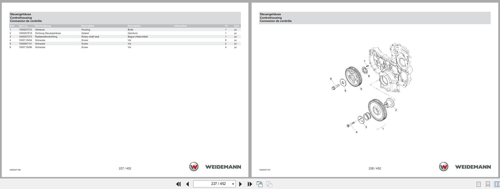 Weidemann Wheel Loader 4070CX100 Spare Parts Catalog 01.2023 DE EN FR (2)