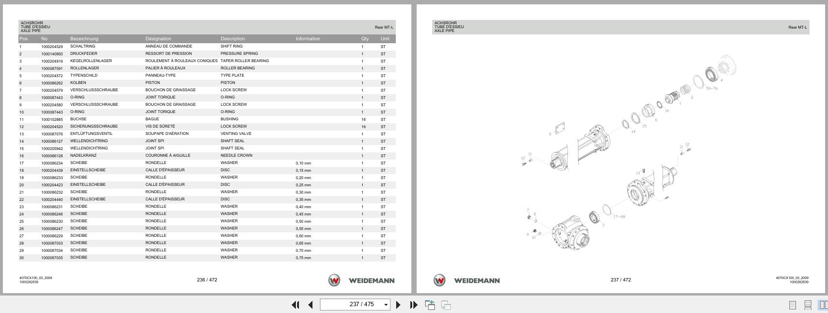 Weidemann Wheel Loader 4070CX100 Spare Parts List 1000304692 2014 DE FR EN (2)