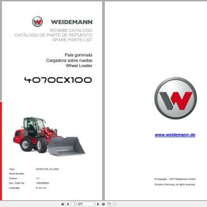 Weidemann Wheel Loader 4070CX100 Spare Parts List 1000326083 2014 IT ES EN (1)