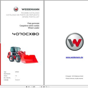 Weidemann Wheel Loader 4070CX80 4070CX Spare Parts List 2014 IT ES EN (1)