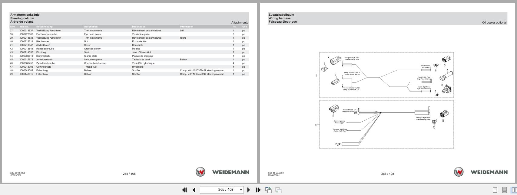 Weidemann Wheel Loader 4070CX80 CX80 Spare Parts Catalog 1000304684 05.2025 DE EN FR (3)