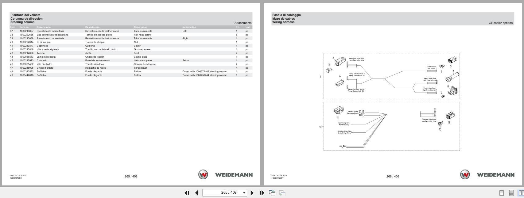 Weidemann Wheel Loader 4070CX80 CX80 Spare Parts Catalog 1000326071 01.2024 IT ES EN (3)