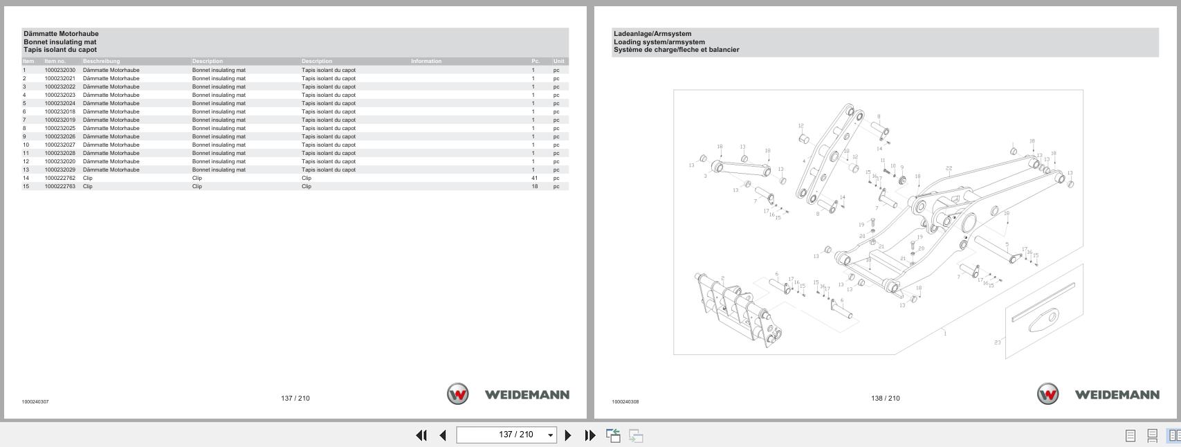 Weidemann Wheel Loader 4070CX80 Spare Parts Catalog 01.2023 DE EN FR (3)