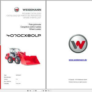 Weidemann Wheel Loader 4070CX80LP 4070CXLP Spare Parts List 2014 IT ES EN (1)