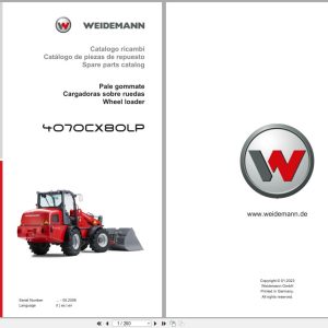 Weidemann Wheel Loader 4070CX80LP Spare Parts Catalog 01.2023 IT ES EN (1)