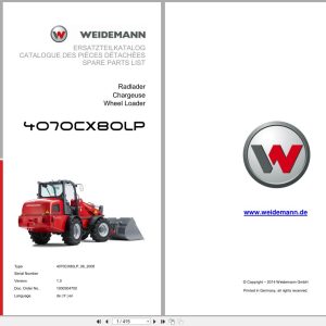 Weidemann Wheel Loader 4070CX80LP Spare Parts List 1000304700 2014 DE FR EN (1)